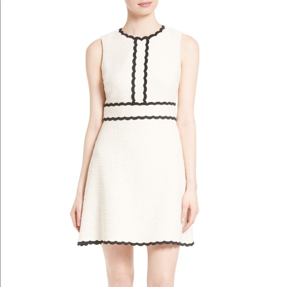 Kate Spade scalloped trim tweed dress